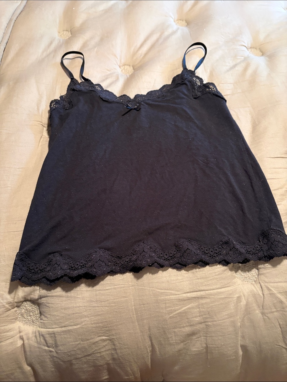 GAP Navy Lace-Trim Camisole Tank